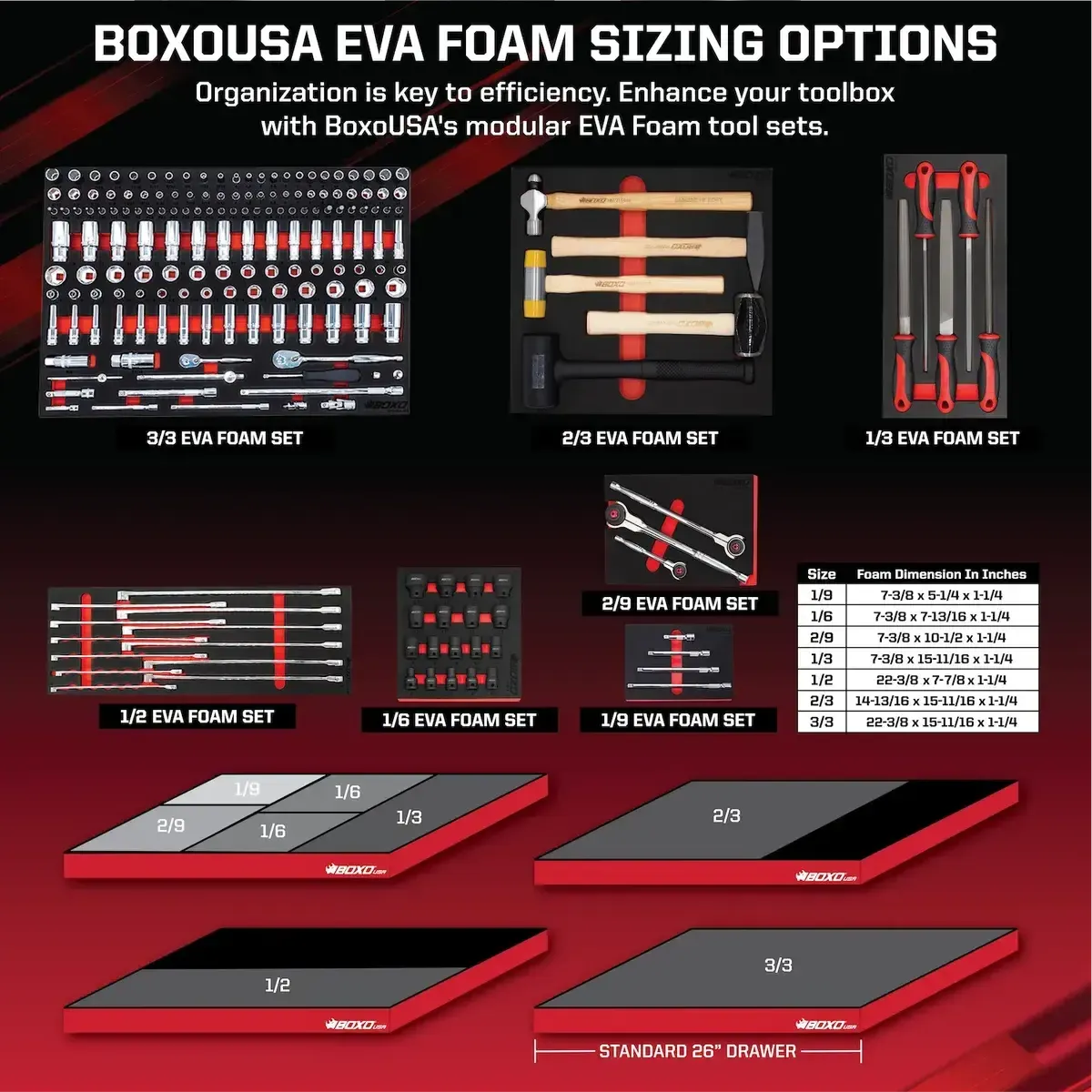 11-Piece Master Quick Release Locking Extension Bar Set | 1/3 Drawer EVA Foam - Image 9