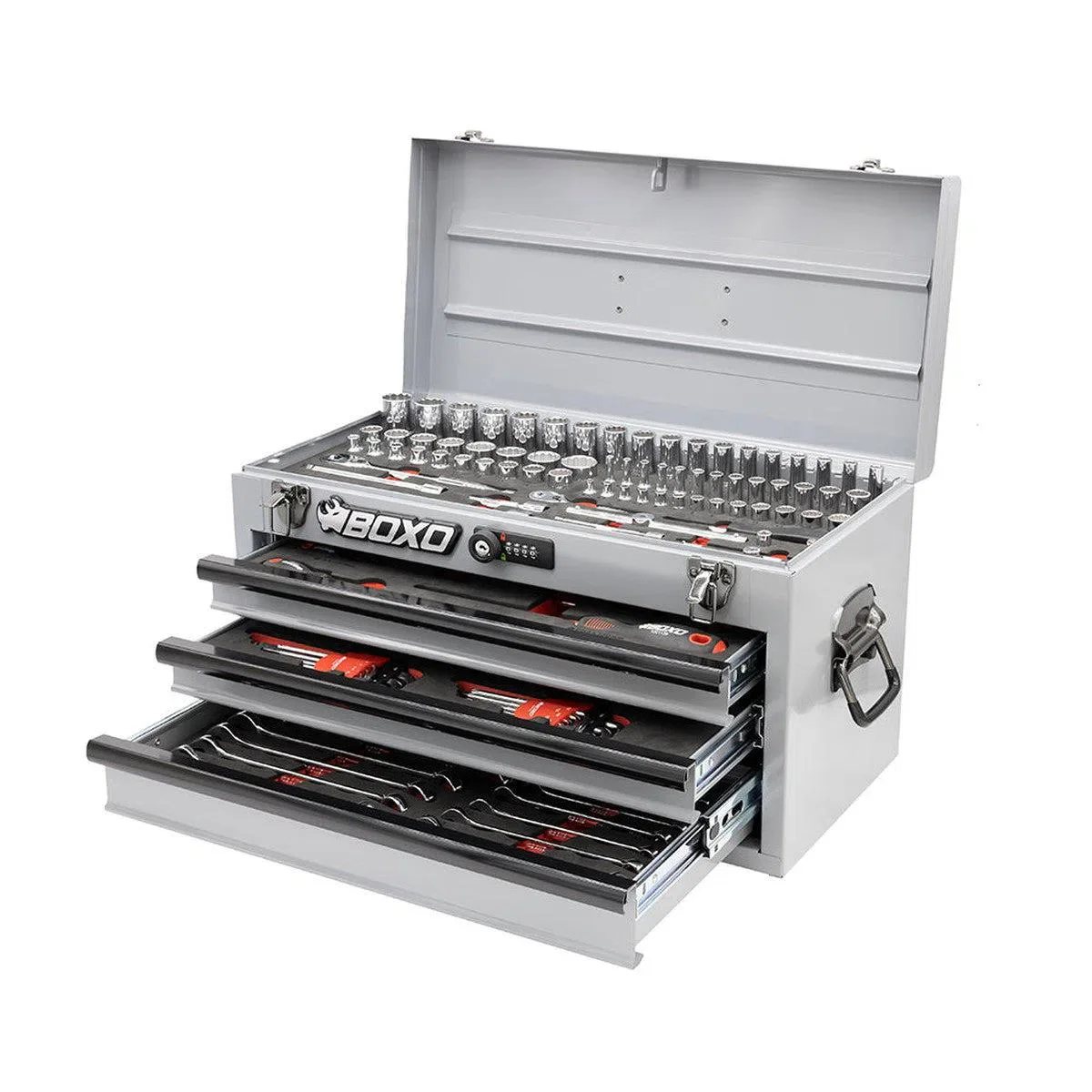 133-Piece Metric 3-Drawer Hand Carry Tool Box - Image 3
