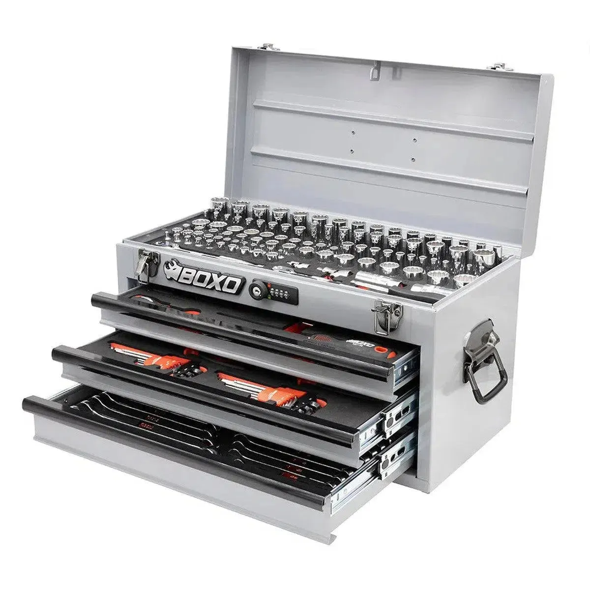 159-Piece Metric and SAE Combo 3-Drawer Hand Carry Tool Box - Image 12