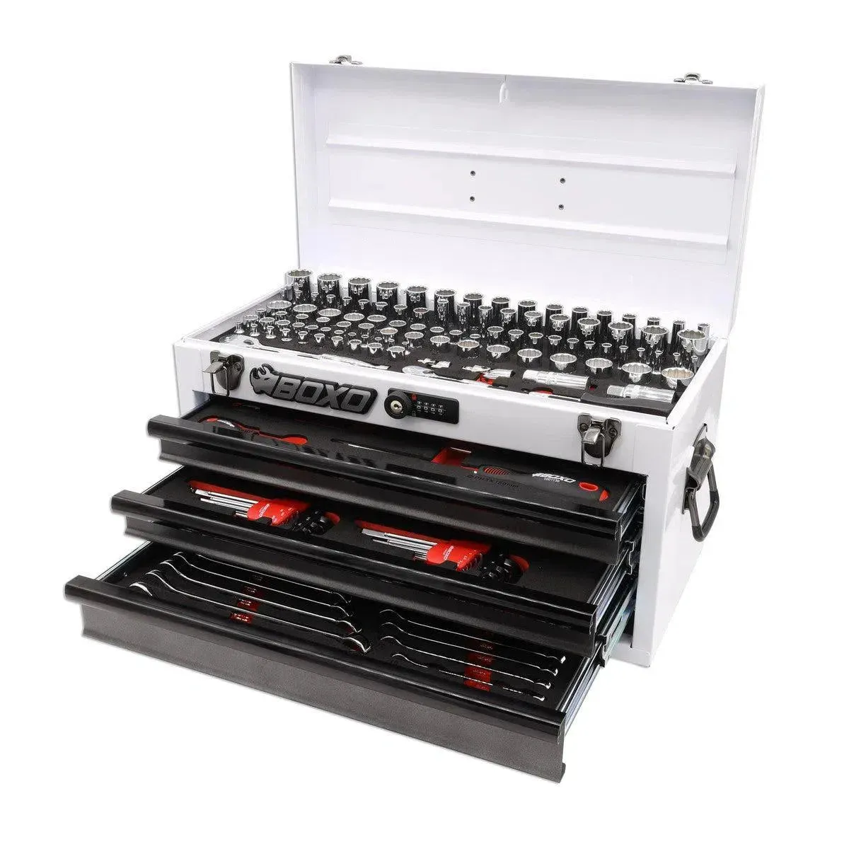 159-Piece Metric and SAE Combo 3-Drawer Hand Carry Tool Box - Image 9