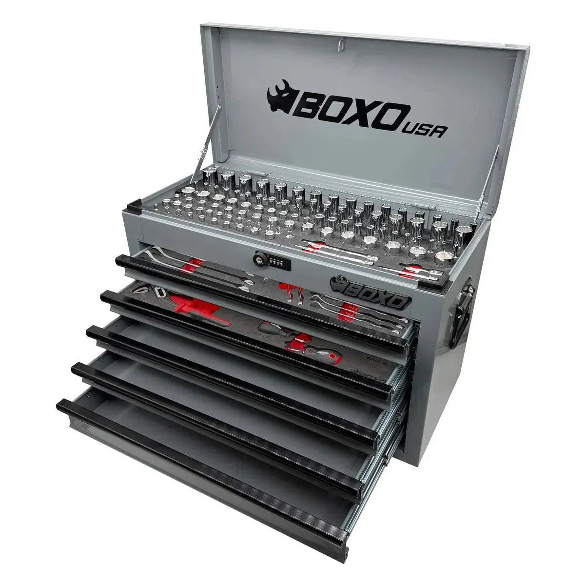 159-Piece Metric and SAE Combo 5-Drawer Hand Carry Tool Box - Image 3