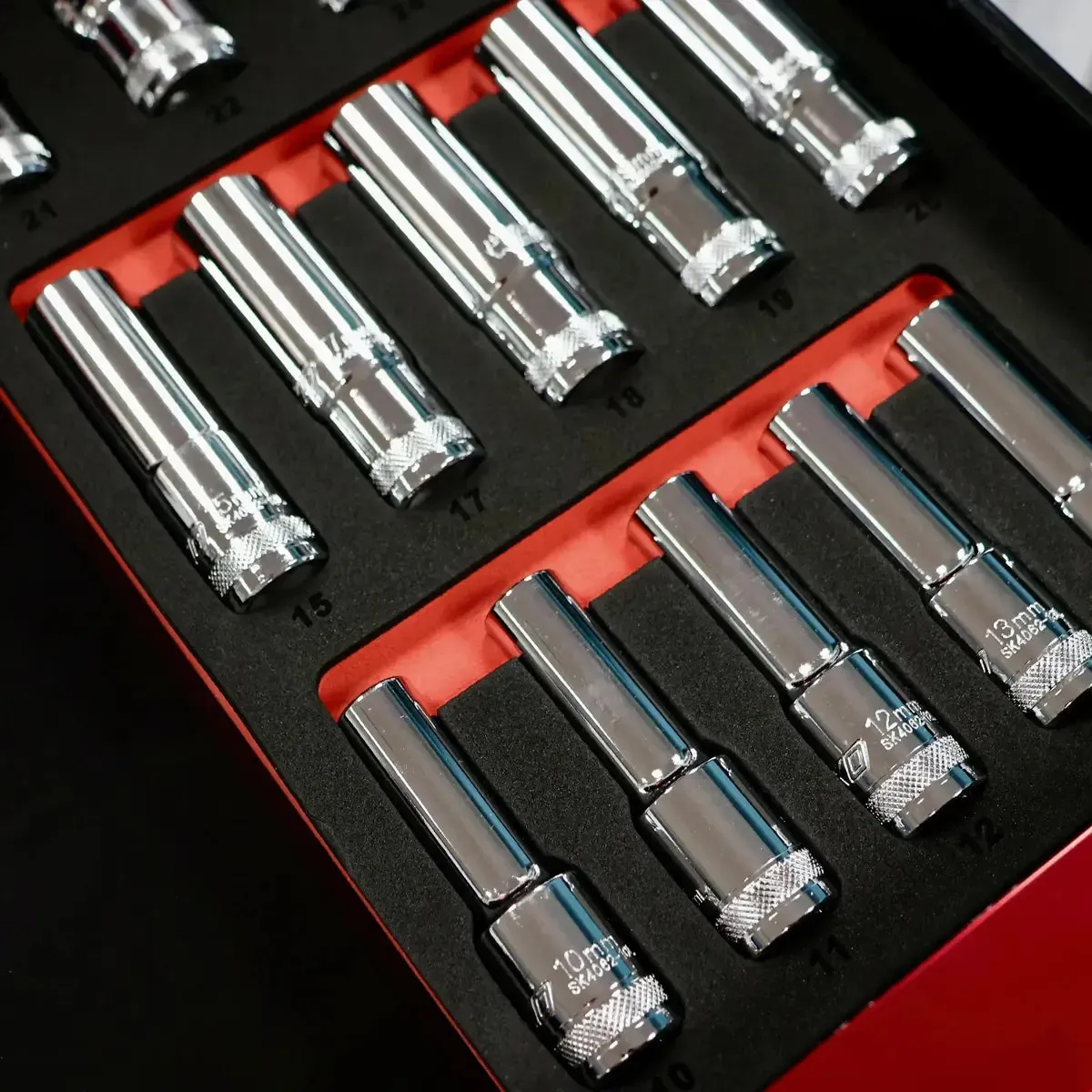 16-Piece 1/2" Drive Metric 6-Point Deep Socket Set | 1/3 Drawer EVA Foam - Image 5