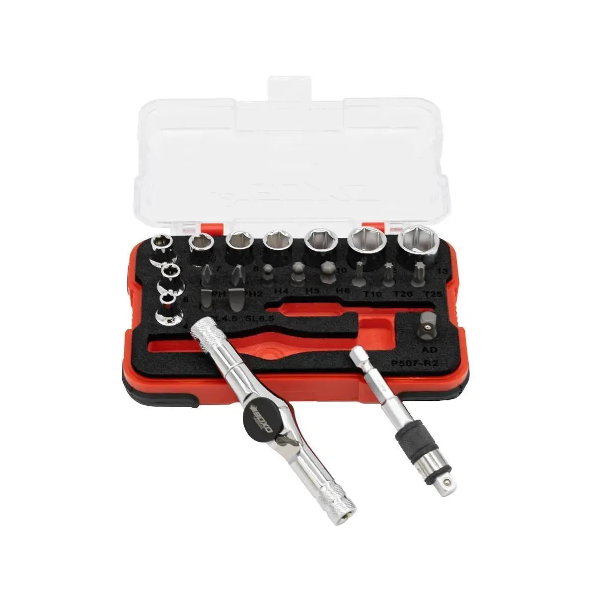 22-Piece Ratchet Bit Driver T-Handle, Socket And Bit Set - Image 3