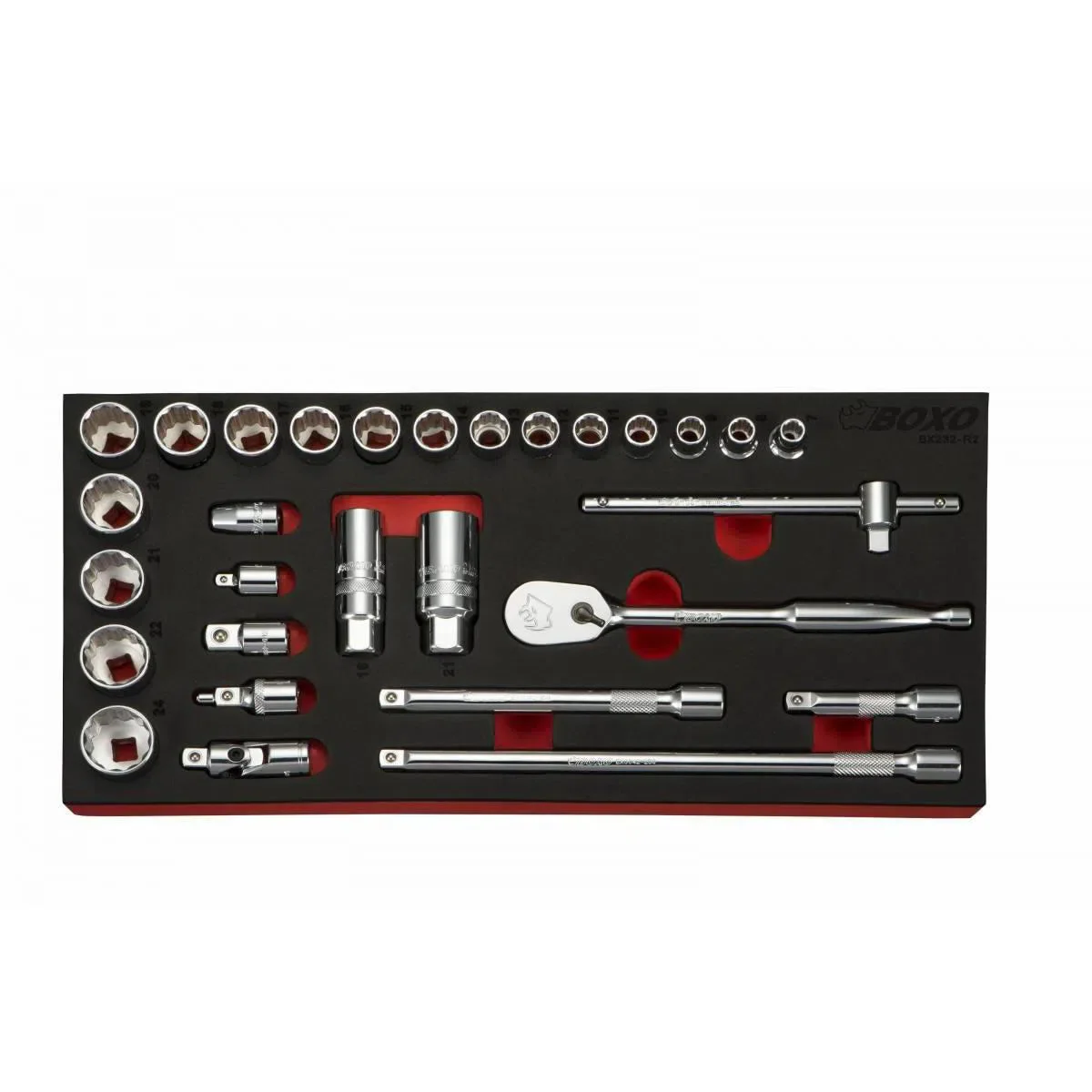 29-Piece 3/8" Drive Metric 12-Point Socket Set | 1/3rd EVA Foam