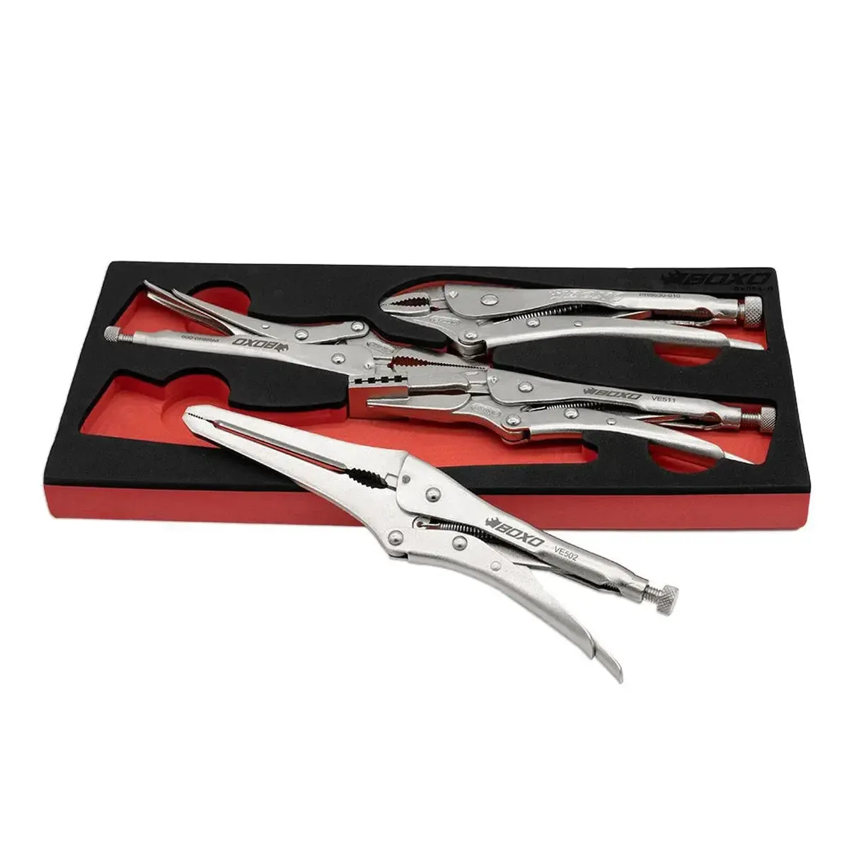4-Piece Locking Pliers Set | 1/3 Drawer EVA Foam - Image 2