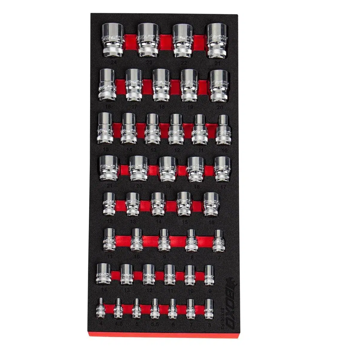 43-Piece 1/4", 3/8" & 1/2" Drive Spline Socket Set | 1/3 Drawer EVA Foam