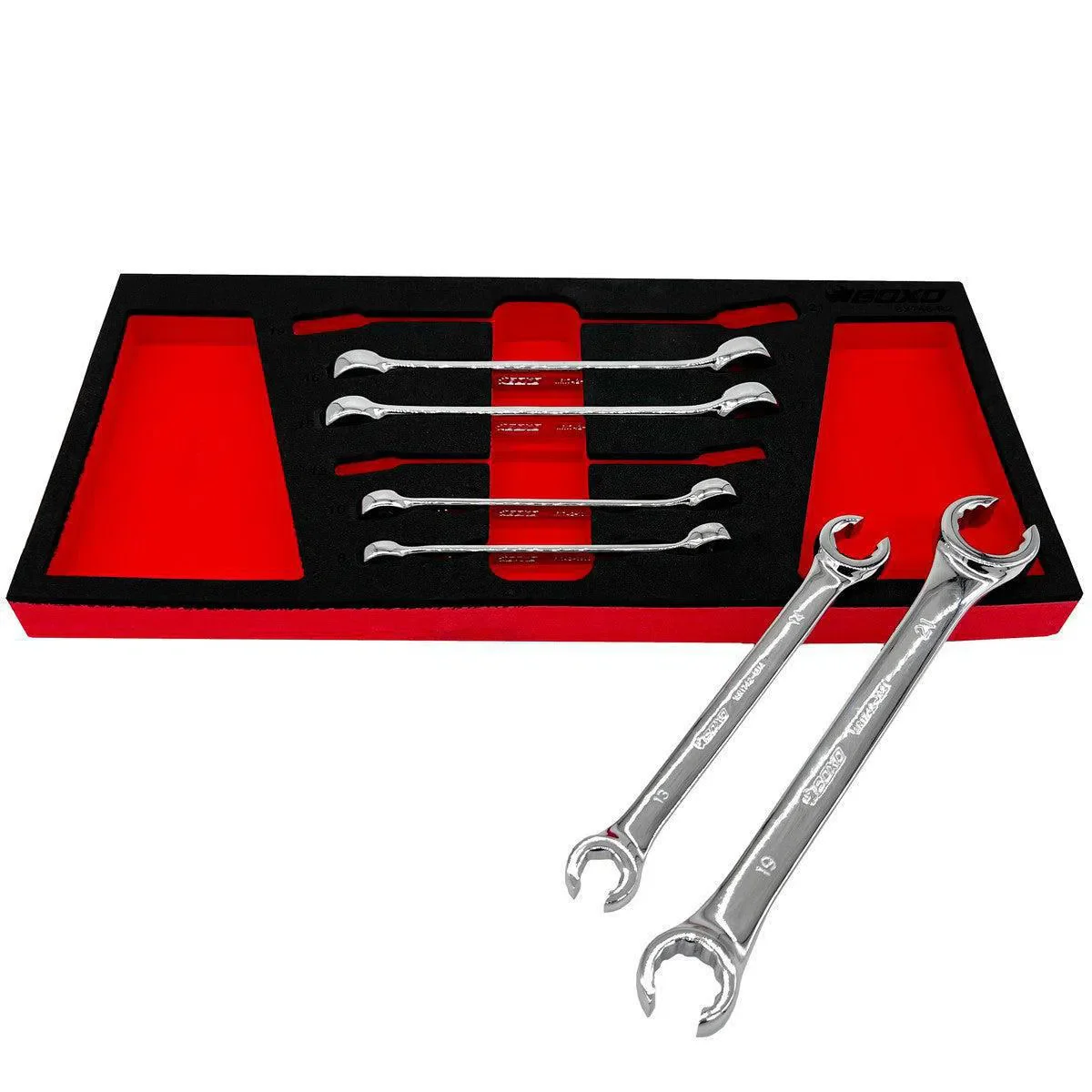 6-Piece Metric 6-Point & 12-Point Flare Nut Wrench Set | 1/3rd EVA Foam - Image 2