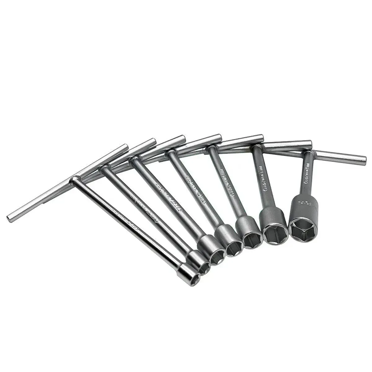7-Piece Short T-Handle Socket Wrench Set with Holder Rack For Hand Carry Box - Image 2