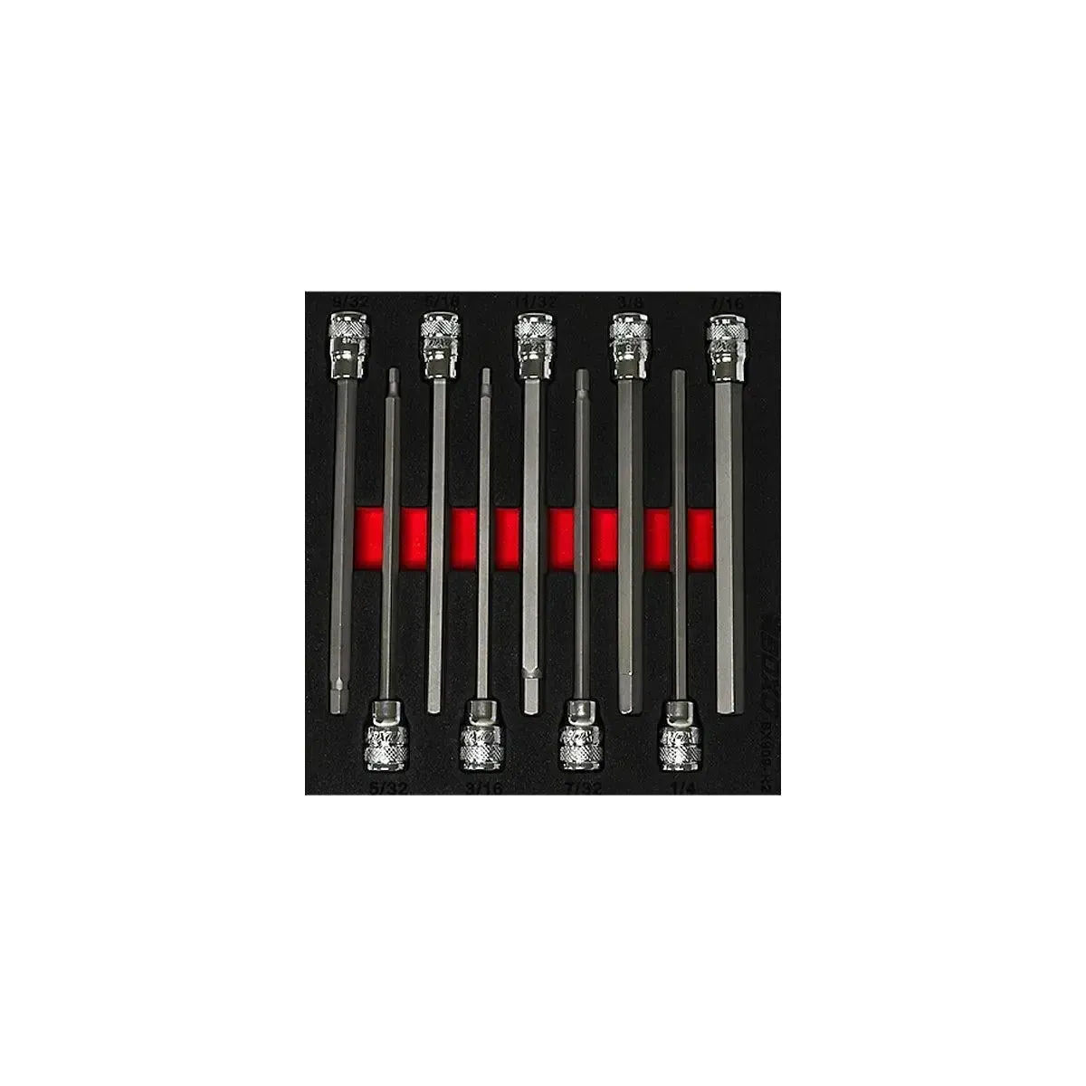 9-Piece 3/8" Drive Extra Long SAE Hex Bit Socket Set