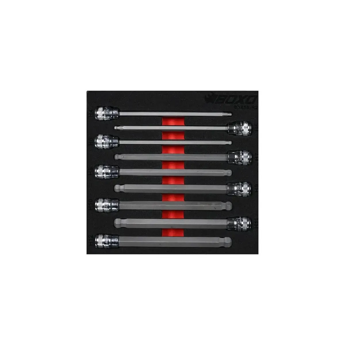 9-Piece 3/8" Drive Long Ball Point Hex Bit Socket Set | 1/6 Drawer EVA Foam