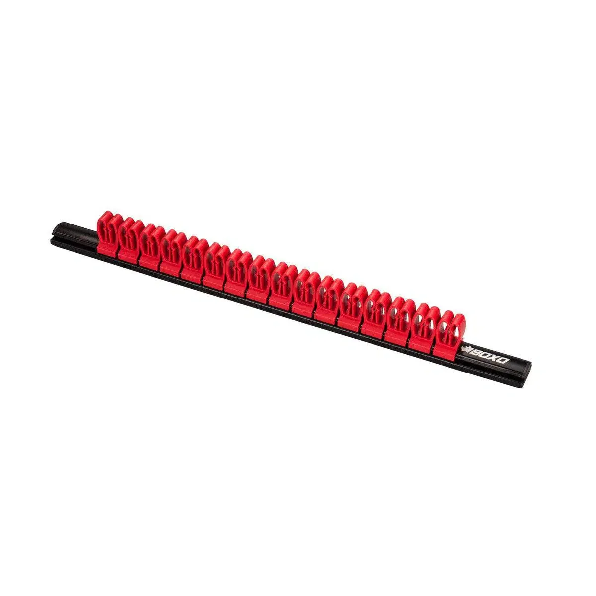 16-Slot Magnetic Spanner Rack with Alloy Rail and Red Clips