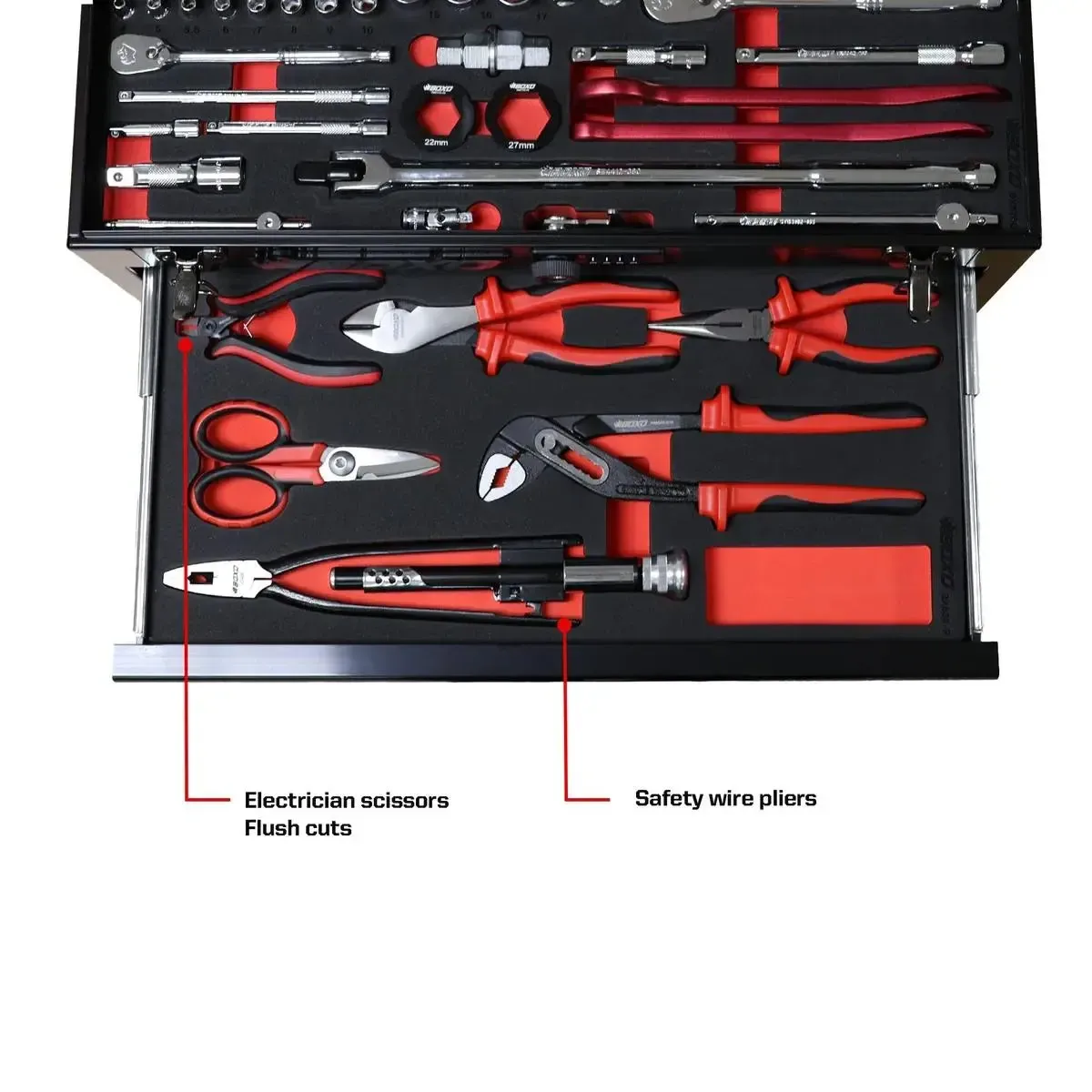 MotoBox | Ricky Carmichael 3-Drawer Portable Tool Box with 103-Piece Metric Motorcycle Tool Set - Image 5