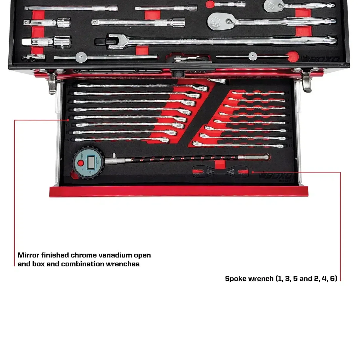 MotoBox | Ricky Carmichael 3-Drawer Portable Tool Box with 103-Piece Metric Motorcycle Tool Set - Image 7