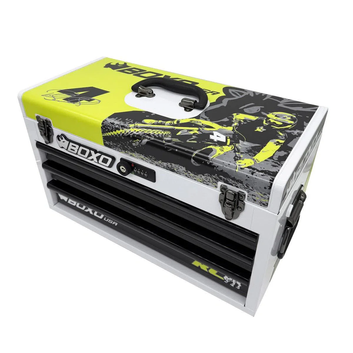 MotoBox | Ricky Carmichael 3-Drawer Portable Tool Box with 103-Piece Metric Motorcycle Tool Set - Image 9