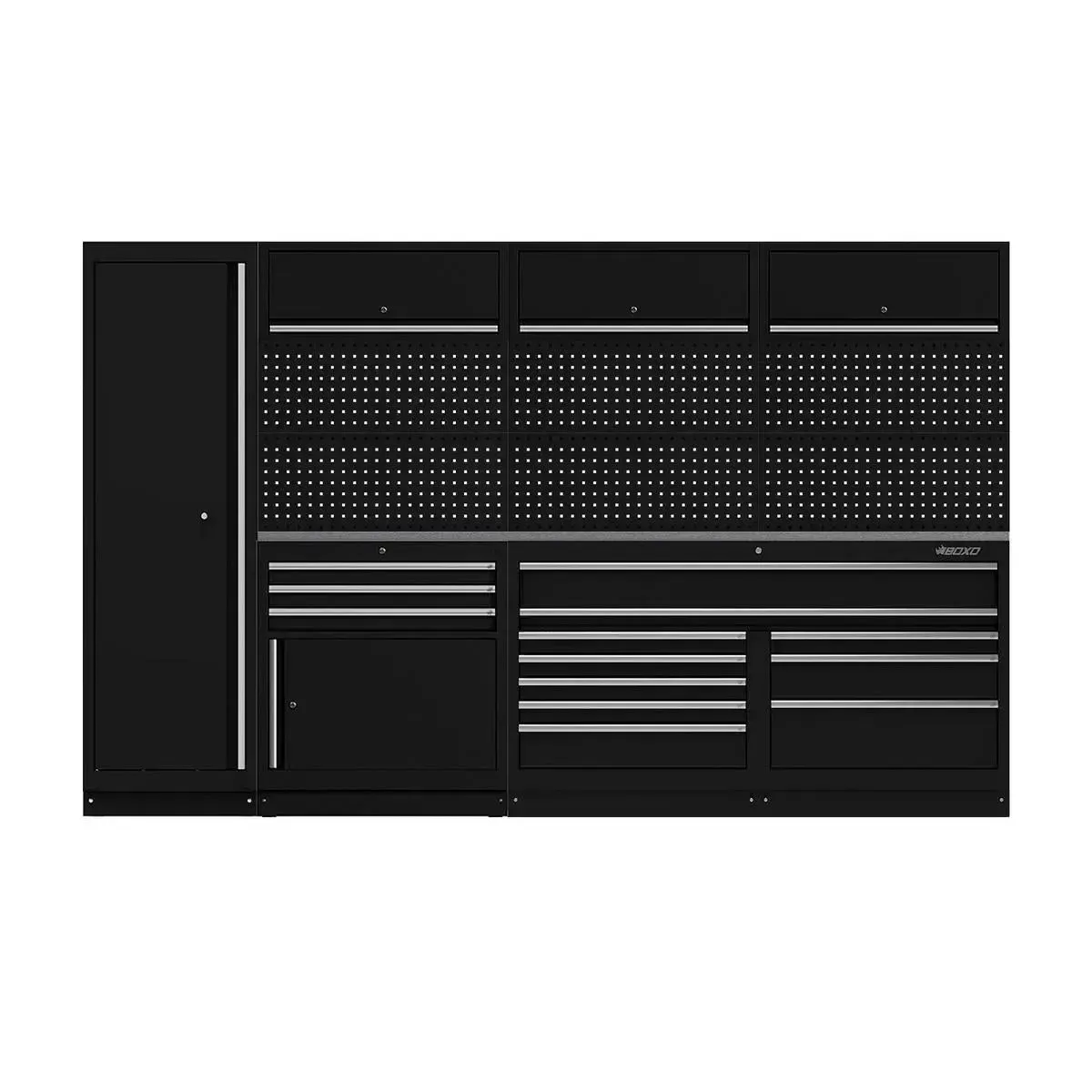 OSM Pro Series | 126" 11-Piece Professional Organized Storage Modules Build Out | 13-Drawers, 6-Cabinets