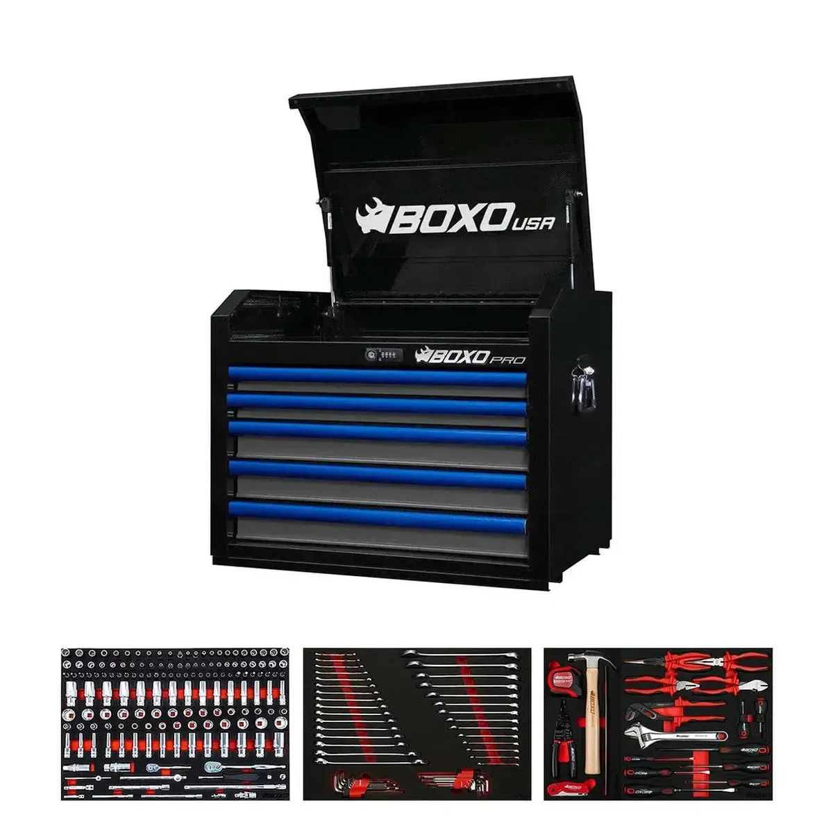 Pro Series | 26" 5-Drawer Tool Box with 222-Piece Master Tool Set - Image 4