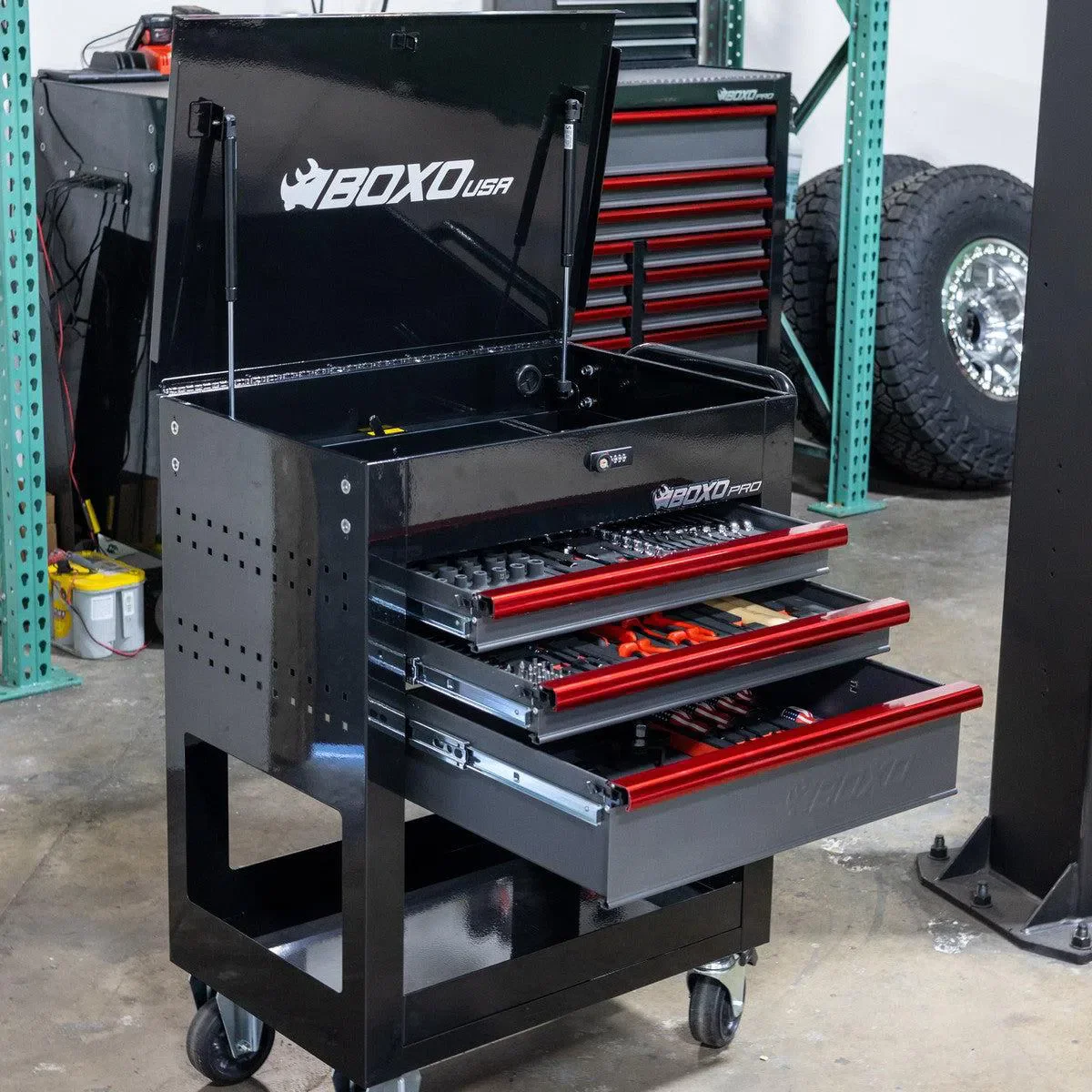 Pro Series | 28" 3-Drawer Flip top Service Cart Tool Box - Image 3