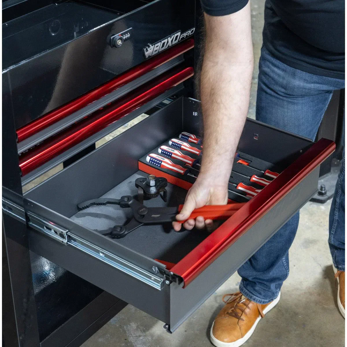 Pro Series | 28" 3-Drawer Flip top Service Cart Tool Box - Image 6