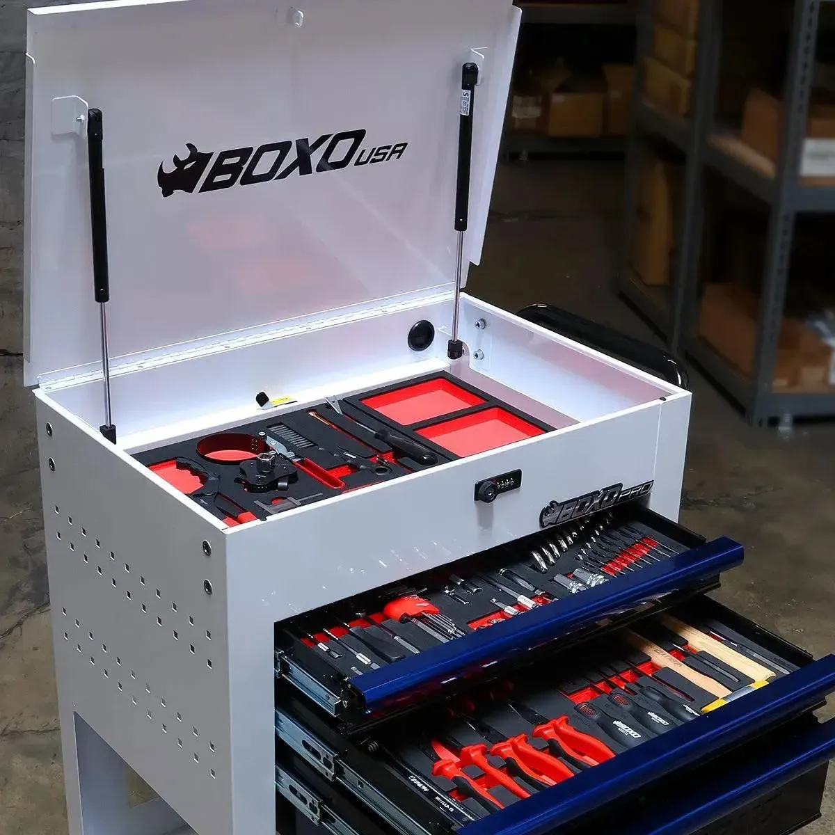 Pro Series | 28" 3-Drawer Flip-Top Service Cart with 160-Piece Quick Service Master Tool Set - Image 3