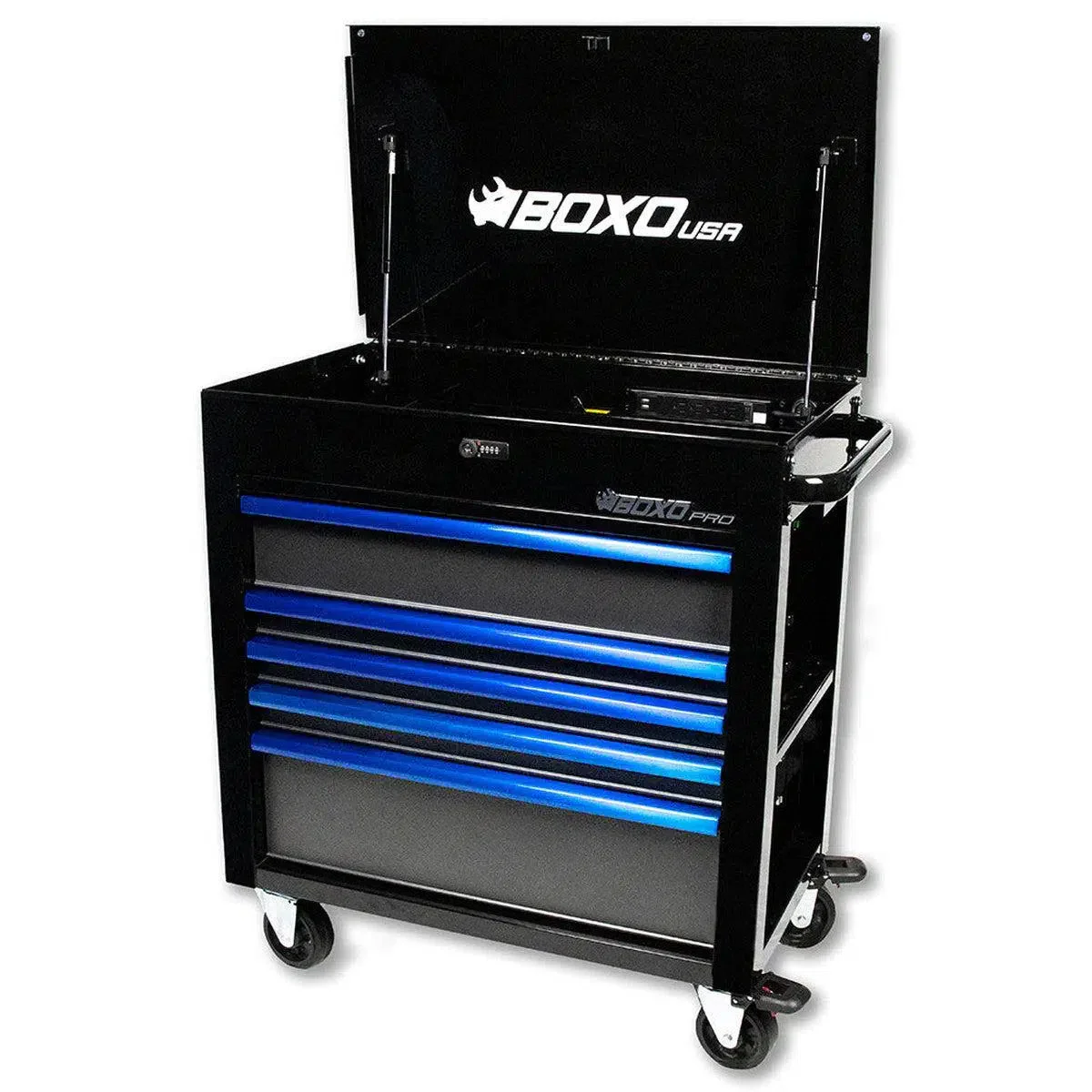 Pro Series | 35" 5-Drawer Flip-Top Service Cart | No Trim