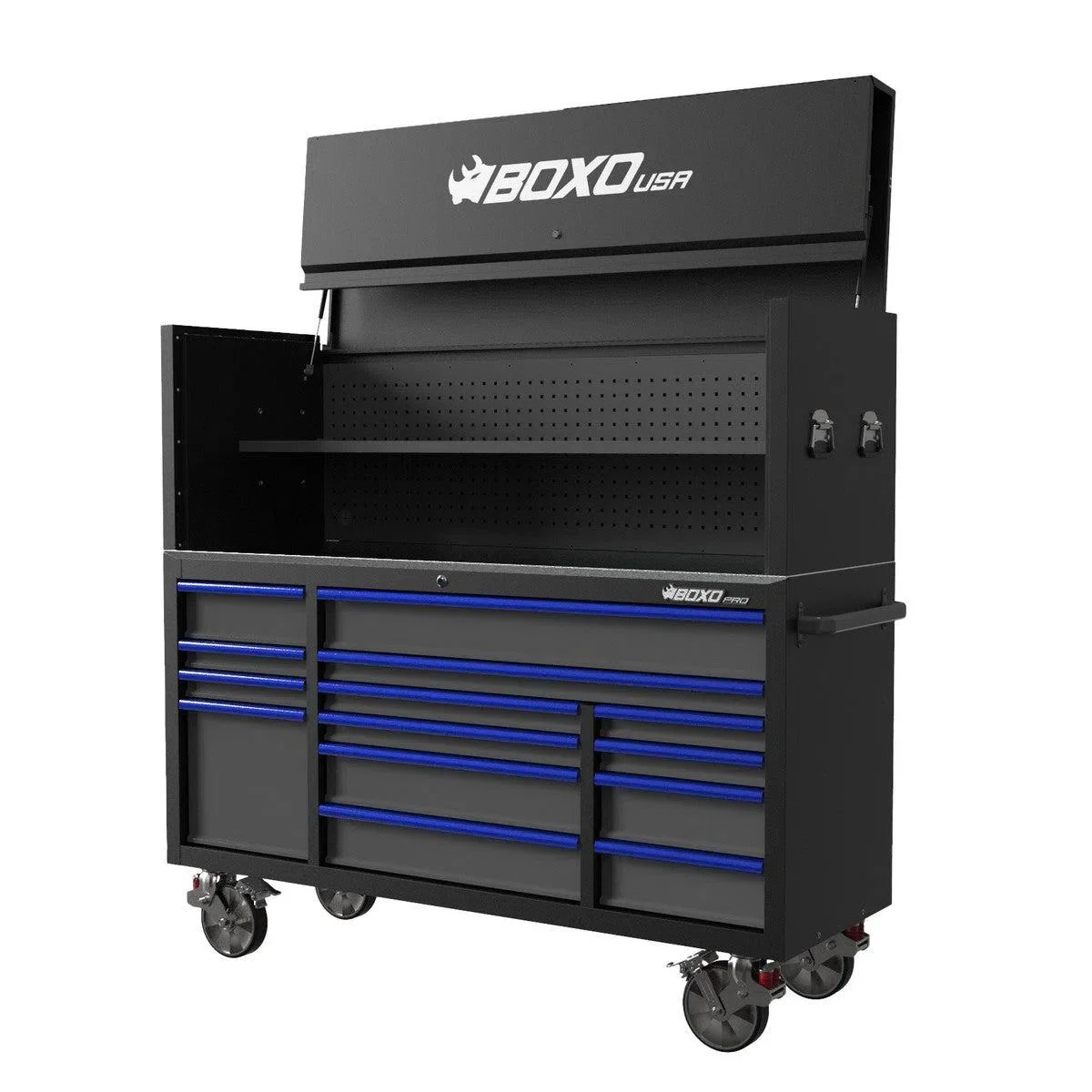 Pro Series | 72" 14-Drawer Garage Top Rolling Tool Box | Black - Image 2