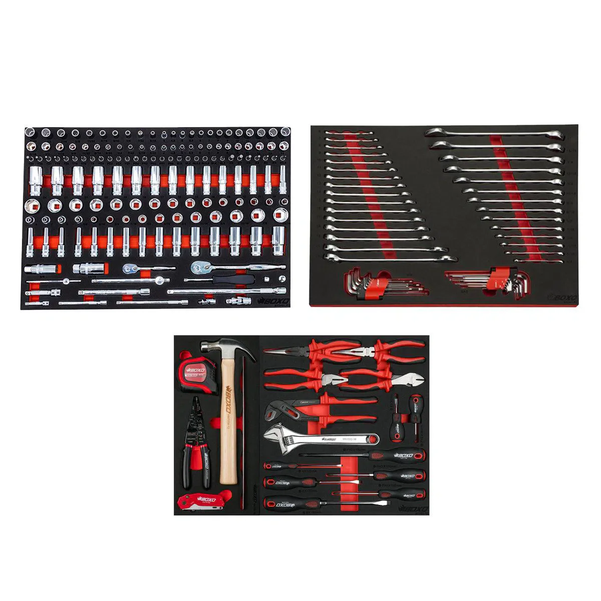 Pro Series | 26" 11-Drawer Rolling Tool Box with 222-Piece Master Tool Set | White and Red - Image 4