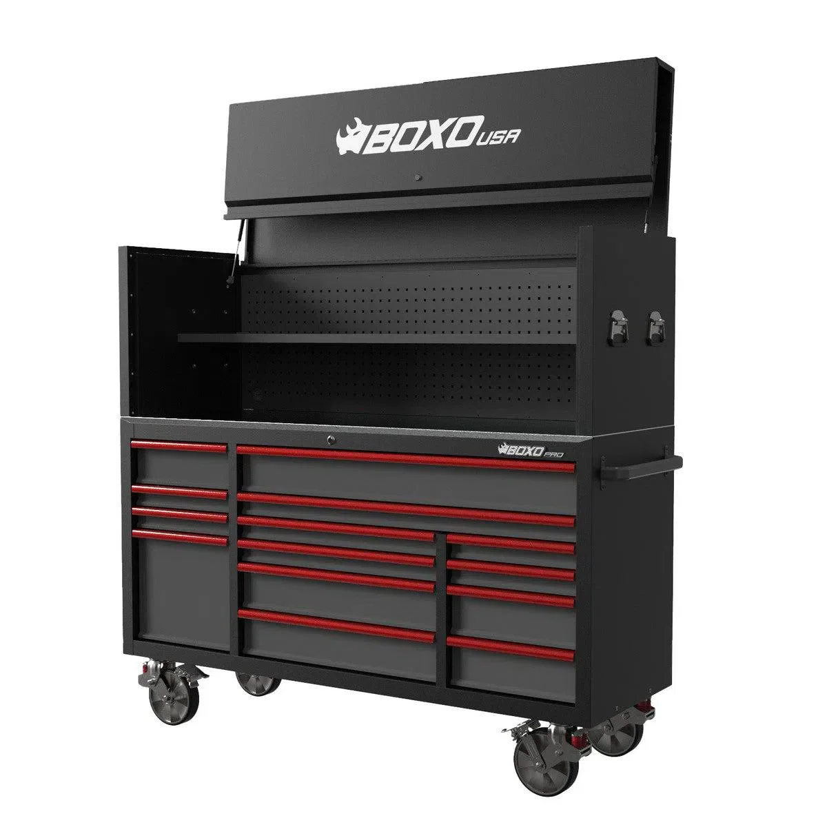 Pro Series | 72" 14-Drawer Garage Top Rolling Tool Box with 222-Piece Master Tool Set | Black - Image 7