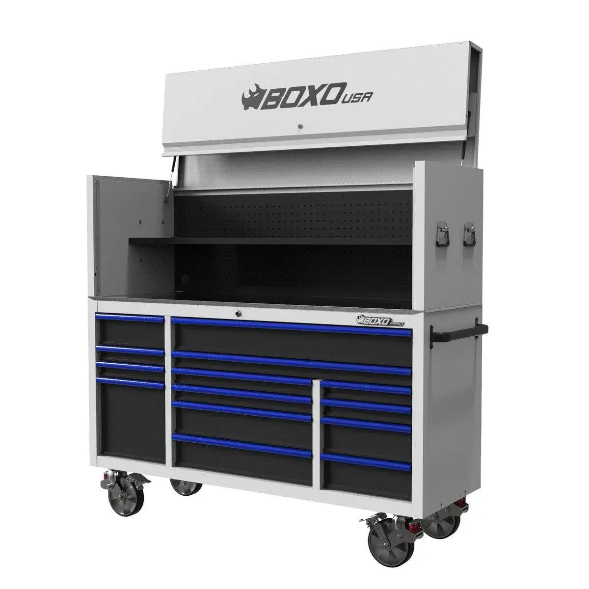 Pro Series | 72" 14-Drawer Garage Top Rolling Tool Box with 222-Piece Master Tool Set | White - Image 8